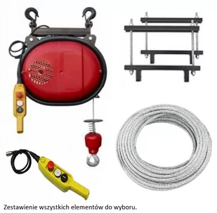 DESDEA Wciągarka budowlana 325kg/30m, linowa elektryczna - do wyboru sterowanie ręczne, lina, mocowanie 08179939 - Wciągarki - miniaturka - grafika 1