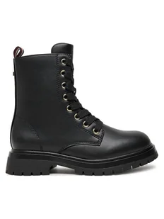 Tommy Hilfiger Trapery Lace-Up Bootie T3A5-33569-1351 M Czarny - Buty dla dziewczynek - miniaturka - grafika 1