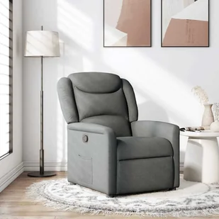 vidaXL vidaXL Fotel rozkładany, ciemnoszary, tapicerowany tkaniną - Fotele - miniaturka - grafika 1