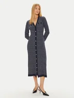 Sukienki - Tommy Hilfiger Sukienka dzianinowa WW0WW43083 Granatowy Regular Fit - miniaturka - grafika 1