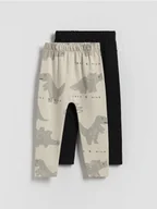 Spodenki dla niemowląt - Reserved - Bawełniane legginsy 2 pack - czarny - miniaturka - grafika 1