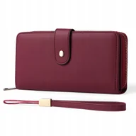 Portfele - Portfel damski GAEKEAO Damski Skórzany Czerwony Winny - miniaturka - grafika 1