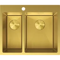 Zlewozmywaki - Mexen Flexo zlewozmywak stalowy 1,5-komorowy 610 x 510 mm, złoty HC - 6446611500-55HC - miniaturka - grafika 1