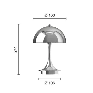 Louis Poulsen Panthella Portable 160 V3, kolor chromowany - Lampy ogrodowe - miniaturka - grafika 1