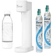 Saturatory - Saturator DAFI PushAir Biały z dwoma nabojami + butelka - miniaturka - grafika 1