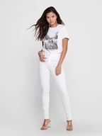 Spodenki damskie - ONLY Dżinsy "Blush" - Skinny fit - w kolorze białym - miniaturka - grafika 1