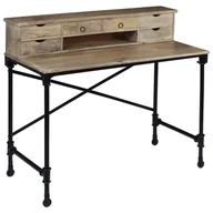 Biurka - vidaXL Biurko  Sekretarzyk z litego drewna mango i stali 110 x 50 x 96 cm 244947 - miniaturka - grafika 1