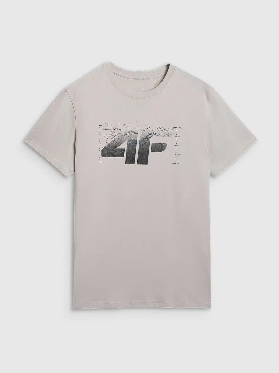4F T-SHIRT KOSZULKA MĘSKA REGULAR M2359 CHŁODNY JASNY SZARY XL