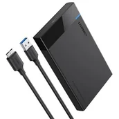 Obudowy i kieszenie na dyski twarde - UGREEN ugreen USB 3.0 obudowa na dysk twardy 2,5 cala dysk twardy USB 3.0 External Enclosure UASP USB 3.0 obudowa case do 9.5 MM 7 MM 2.5" SATA SSD i HDD z kablem USB 3.0 (50 cm), werkzuglos Czarny 30848 - miniaturka - grafika 1