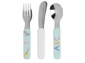 Zestawy mebli dla dzieci - <div>Każdy maluch pokocha uroczy zestaw sztućców z kolekcji ABC Kids zawierający łyżeczkę, widelczyk i nożyk o stępionych krawędziach. Sztućce są le.. - miniaturka - grafika 1