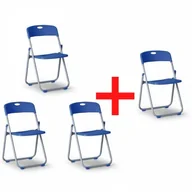 Fotele i krzesła biurowe - B2B Partner Składane krzesło CLACK 3+1 GRATIS, niebieskie 4x1071 blue - miniaturka - grafika 1