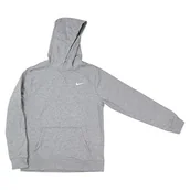 Bluzy dla chłopców - Nike Chłopięca bluza z kapturem szczotkowany polar ciemnoszary, wrzos / biały 158-170cm (XL) - miniaturka - grafika 1