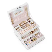 Pudełka i szkatułki - Kuferek na biżuterię, Massido, 19x15x11 cm, biały - miniaturka - grafika 1