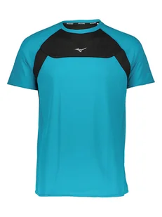 Mizuno Koszulka sportowa "Dry Aero Flow" w kolorze czarno-turkusowym - Koszulki sportowe męskie - miniaturka - grafika 1
