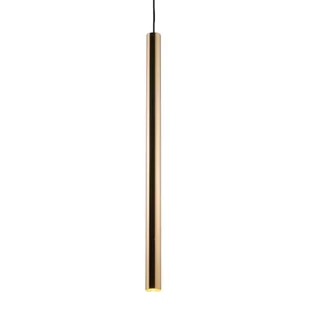 Wisząca lampa AKADI 8883 metalowa sopel zwis tuba czarna złota OUTLET - Lampy sufitowe - miniaturka - grafika 1