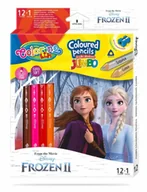 Długopisy - Kredki ołówkowe trójkątne jumbo Frozen Colorino Kids 13 kolorów 12 sztuk z temperówką - PATIO - miniaturka - grafika 1