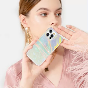 Kingxbar Shell Series luksusowe eleganckie etui na iPhone 13 Pro perłowy-miętowy - Etui i futerały do telefonów - miniaturka - grafika 2