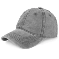 Czapki i chusty sportowe męskie - Czapka Unisex Vintage Peak Szaro-Srebrna Regulowana - miniaturka - grafika 1