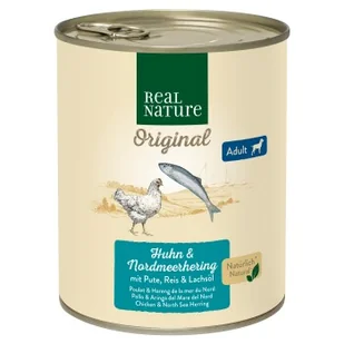 REAL NATURE ADULT Śledź północnomorski i kurczak 6x800 g - Mokra karma dla psów - miniaturka - grafika 1