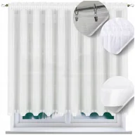 Firany - Firana prosta 130x400 z lamówką firanki gotowe do salonu białe duży wybór - miniaturka - grafika 1