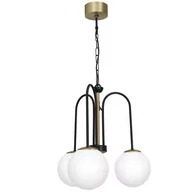 Lampy sufitowe - Luminex Cambridge 3199 lampa wisząca zwis 3x60W E14 czarny/złoty - miniaturka - grafika 1