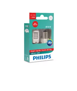 Żarówki LED PHILIPS P21 Ultinon (2 sztuki) czerwone - Żarówki samochodowe - miniaturka - grafika 1