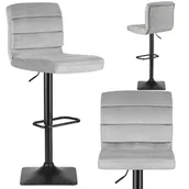Taborety i hokery - Sofotel Hoker barowy z oparciem Drava szary 260400 - miniaturka - grafika 1
