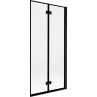 Parawany nawannowe - Mexen Mist parawan nawannowy 2-skrzydłowy prawy 90 x 150 cm, czarna ramka, czarny - 8A9-090-002-70-70-P - miniaturka - grafika 1