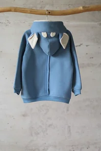 Bluza z kapturem z uszami jelonka dla dziecka błękitna - Bluzy dla chłopców - miniaturka - grafika 1