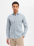 Koszule męskie - JOOP! Koszula męska - Pai Mężczyźni Slim Fit Bawełna biały|niebieski wzorzysty, 38 - miniaturka - grafika 1