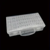 Rękodzieło - TEMU Pudełko do przechowywania diamentowej malowania 64-Grid - przezroczysty plastikowy organizer do koralików, biżuterii, rękodzieła i sztuki - miniaturka - grafika 1