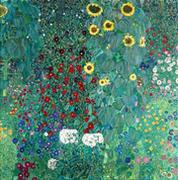 Plakaty - Galeria Plakatu, Plakat, Ogród wiejski ze słonecznikami, Gustav Klimt, 50x50 cm - miniaturka - grafika 1