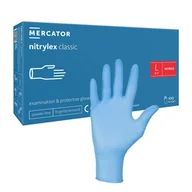 Rękawiczki jednorazowe - Rękawiczki nitrylowe L niebieskie Mercator Nitrylex Classic 100sztuk - miniaturka - grafika 1