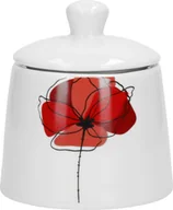 Cukiernice - Cukiernica Monika 250-300ml Ø90mm H100mm okrągła z pokrywką mak czerwona porcelana stołowa Gastro - miniaturka - grafika 1