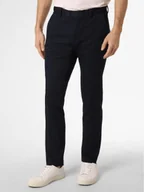 Spodnie męskie - Finshley & Harding London Męskie spodnie od garnituru modułowego Mężczyźni Slim Fit niebieski wypukły wzór tkaniny, 42 - miniaturka - grafika 1