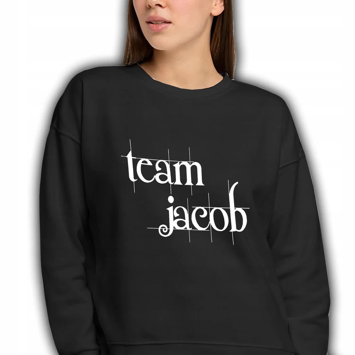 BLUZA CZARNA Dresowa Damska Prezent Dla Fana Zmierzchu TEAM JACOB Wzory - M
