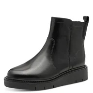 Kozaki damskie - TAMARIS Damskie buty Comfort Boot Flat Półdługie kozaki, Black Nappa, 39 EU, Czarna papka, 39 EU - miniaturka - grafika 1
