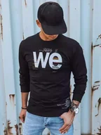 Bluzy męskie - Bluza męska z nadrukiem czarna Dstreet BX5365-3XL - miniaturka - grafika 1