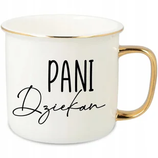 KUBEK UCHO RANT ZŁOTY PORCELANOWY RETRO 280ML PREZENT DLA DZIEKAN MIX WZORY - Kubki - miniaturka - grafika 1