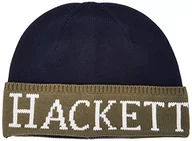 Czapki damskie - Hackett London Męska czapka beanie Heritage Knit Beanie, granatowa/zielona, jeden rozmiar - miniaturka - grafika 1