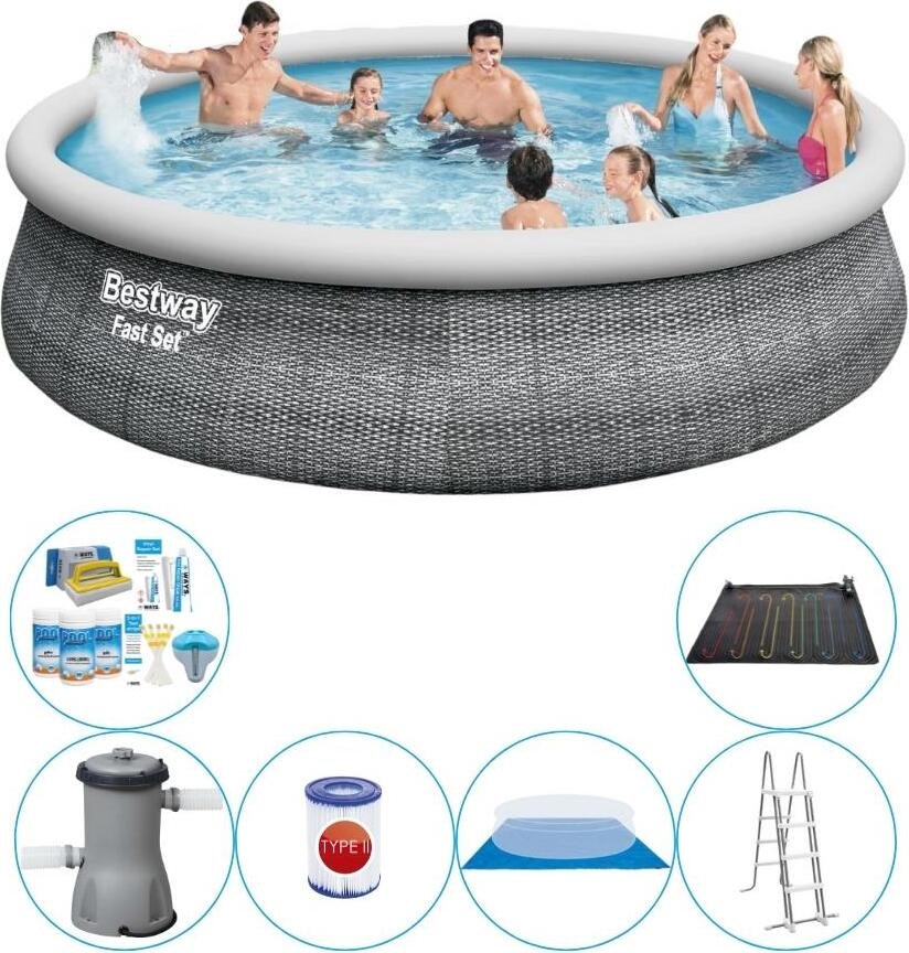 Oferta basenowa - Bestway Fast Set Rattan 457x107 cm - Okrągły Okrągły