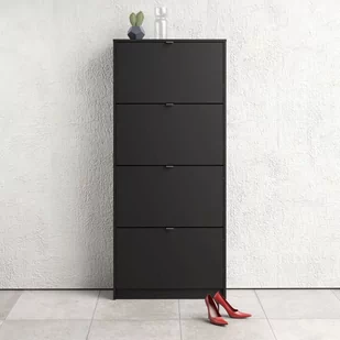 Szafka na buty TVILUM Roma 4D, czarna, 24x70x162 cm - Szafki na buty - miniaturka - grafika 1