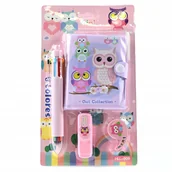 Szkolne artykuły papiernicze - SOWA NOTES Z DŁUGOPISEM MINI ZESZYT DLA DZIECI PREZENT RÓŻNE KOLORY - miniaturka - grafika 1