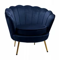 Fotele - Fotel uszak muszelka GILIA metalowe nóżki glamour - miniaturka - grafika 1