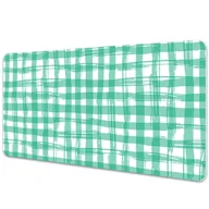 Podkładki na biurko - Mata na biurko Geometryczna zielona krata 90x45 cm - miniaturka - grafika 1
