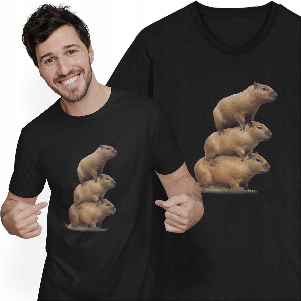 Koszulka Kapibara Wieża Kapibary Capybara Zwierzęta Tower