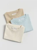 Koszulki dla chłopców - Reserved - Bawełniany t-shirt 3 pack - biały - miniaturka - grafika 1