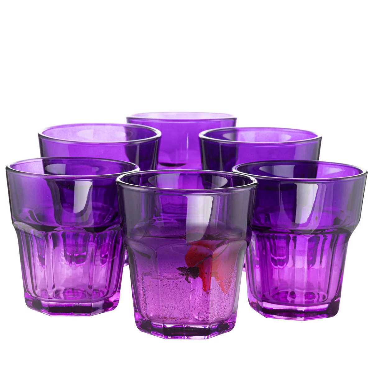 Szklanki do wody i napojów Gigi ombre fioletowe 280 ml