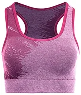 Biustonosze - duParc Damski biustonosz Active Wear, Racerback, szybkoschnący, efekt melanżu, wyjmowane miseczki sportowe, czerwony, M - miniaturka - grafika 1