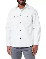 Kurtki męskie - Armani Exchange Męska kurtka dżinsowa z długim rękawem, duże kieszenie z przodu, casualowy krój, biały, XL - miniaturka - grafika 1
